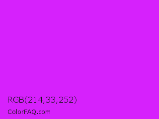 RGB 214,33,252 Color Image
