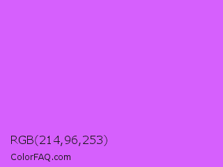 RGB 214,96,253 Color Image