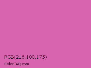 RGB 216,100,175 Color Image