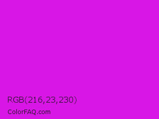 RGB 216,23,230 Color Image