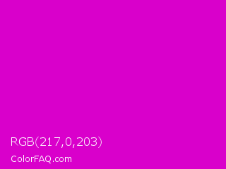 RGB 217,0,203 Color Image