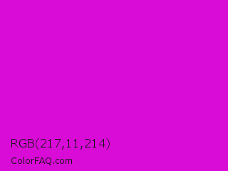 RGB 217,11,214 Color Image