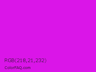 RGB 218,21,232 Color Image