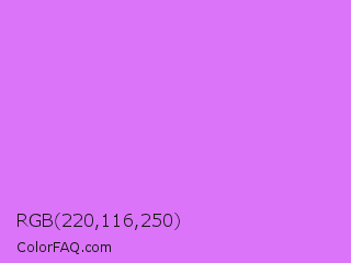 RGB 220,116,250 Color Image