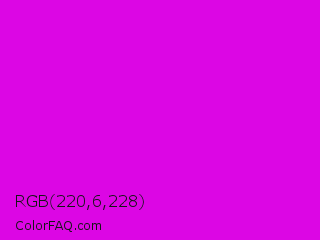 RGB 220,6,228 Color Image