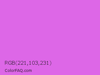 RGB 221,103,231 Color Image
