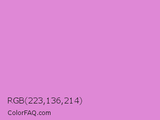 RGB 223,136,214 Color Image