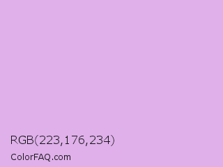 RGB 223,176,234 Color Image