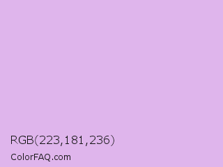 RGB 223,181,236 Color Image
