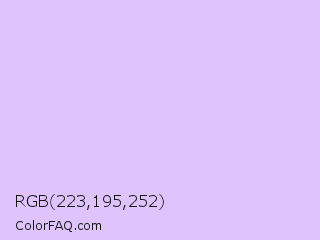 RGB 223,195,252 Color Image
