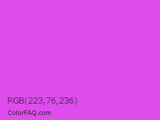 RGB 223,76,236 Color Image
