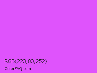 RGB 223,83,252 Color Image