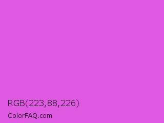 RGB 223,88,226 Color Image