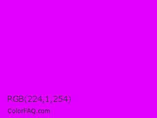 RGB 224,1,254 Color Image