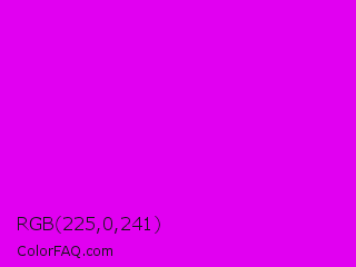 RGB 225,0,241 Color Image