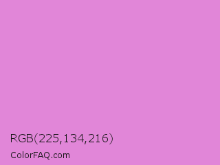 RGB 225,134,216 Color Image