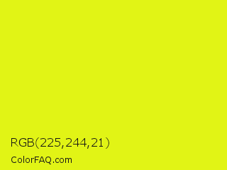 RGB 225,244,21 Color Image