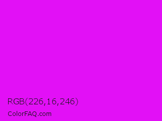RGB 226,16,246 Color Image
