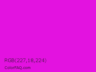 RGB 227,18,224 Color Image