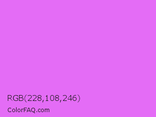 RGB 228,108,246 Color Image