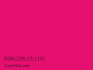 RGB 228,15,110 Color Image