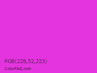 RGB 228,52,223 Color Image