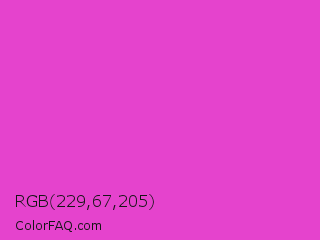 RGB 229,67,205 Color Image