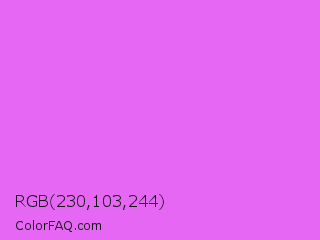 RGB 230,103,244 Color Image