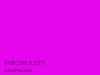 RGB 230,6,237 Color Image