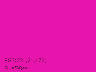 RGB 231,21,172 Color Image