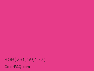 RGB 231,59,137 Color Image