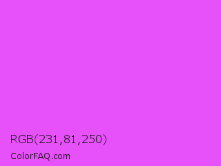 RGB 231,81,250 Color Image