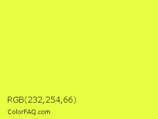 RGB 232,254,66 Color Image