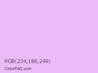 RGB 234,186,249 Color Image