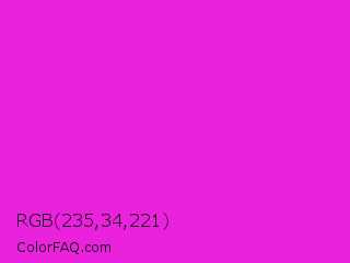 RGB 235,34,221 Color Image