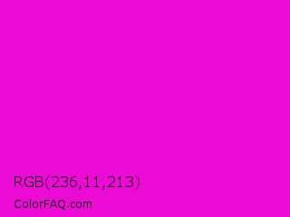 RGB 236,11,213 Color Image