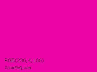 RGB 236,4,166 Color Image
