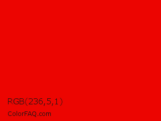 RGB 236,5,1 Color Image