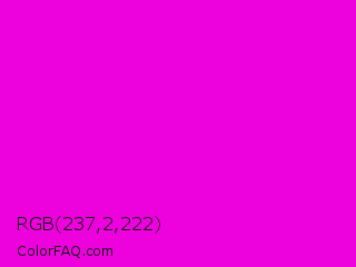 RGB 237,2,222 Color Image