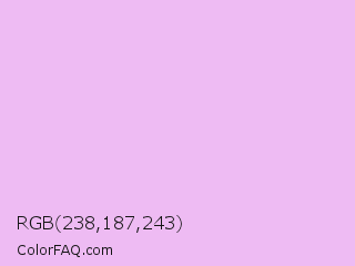 RGB 238,187,243 Color Image