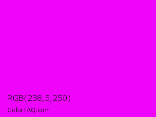 RGB 238,5,250 Color Image