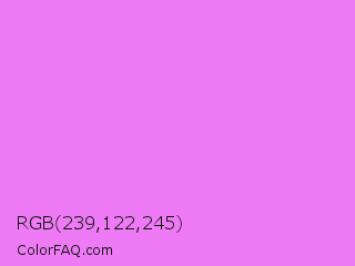 RGB 239,122,245 Color Image