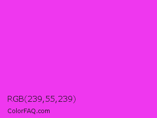 RGB 239,55,239 Color Image