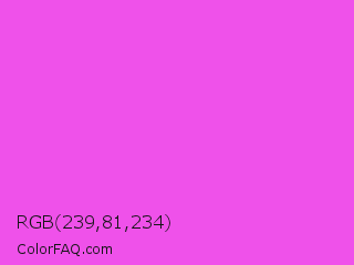 RGB 239,81,234 Color Image
