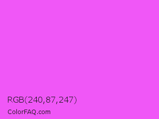 RGB 240,87,247 Color Image