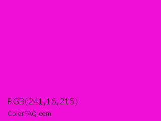 RGB 241,16,215 Color Image