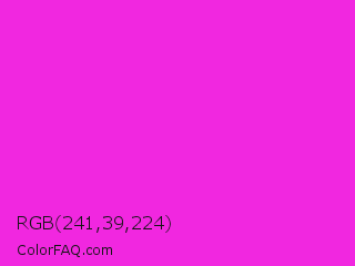 RGB 241,39,224 Color Image
