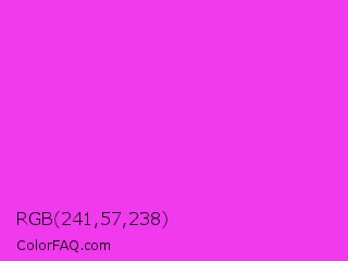 RGB 241,57,238 Color Image