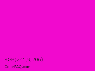 RGB 241,9,206 Color Image