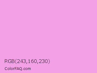 RGB 243,160,230 Color Image